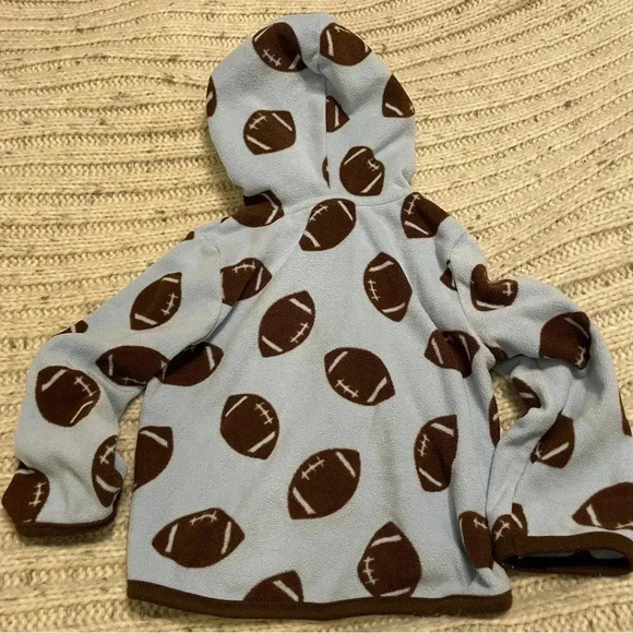 Carter’s 18-24 months blue fleece football hoodie with buttons - Picture 2 of 5